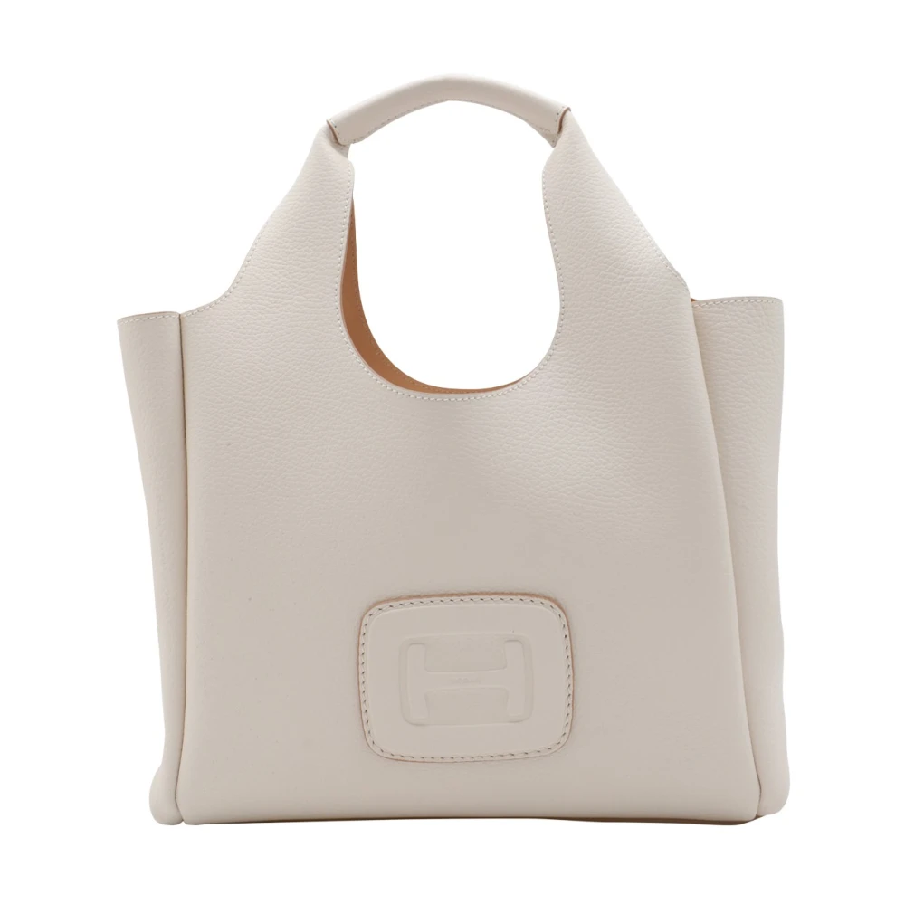 Hogan Witte leren tassen met schouderband Beige Dames