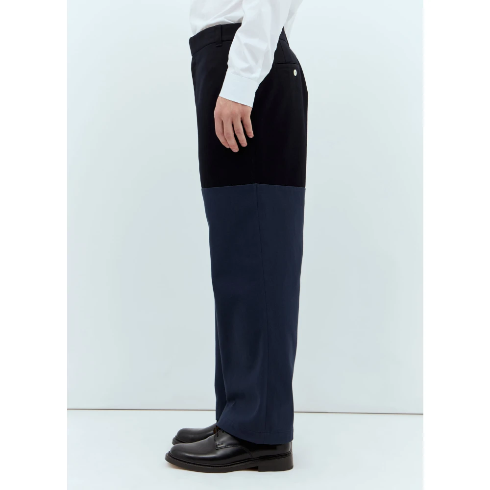 Thom Browne Katoenen Gabardine Combo Broek Blue Heren