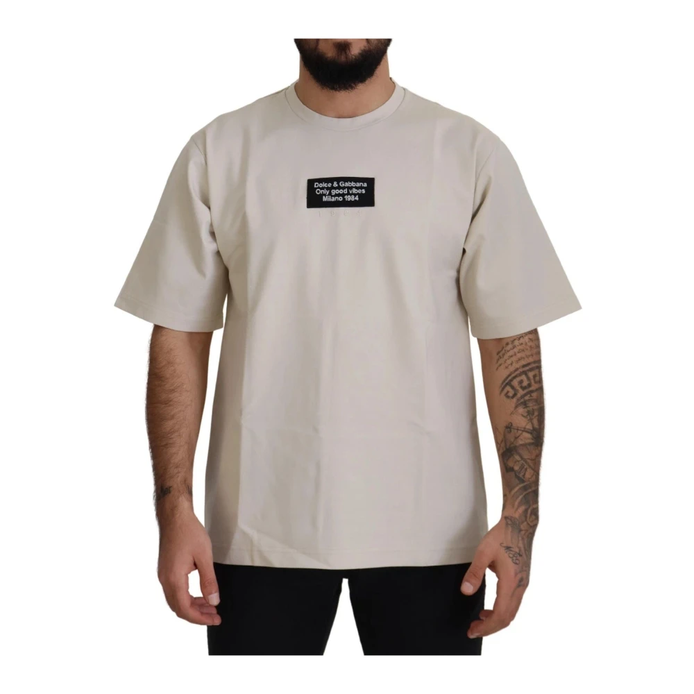 Dolce & Gabbana White Crewneck Short Sleeve T-Shirt - Male - T-Shirts - Xs - Tops