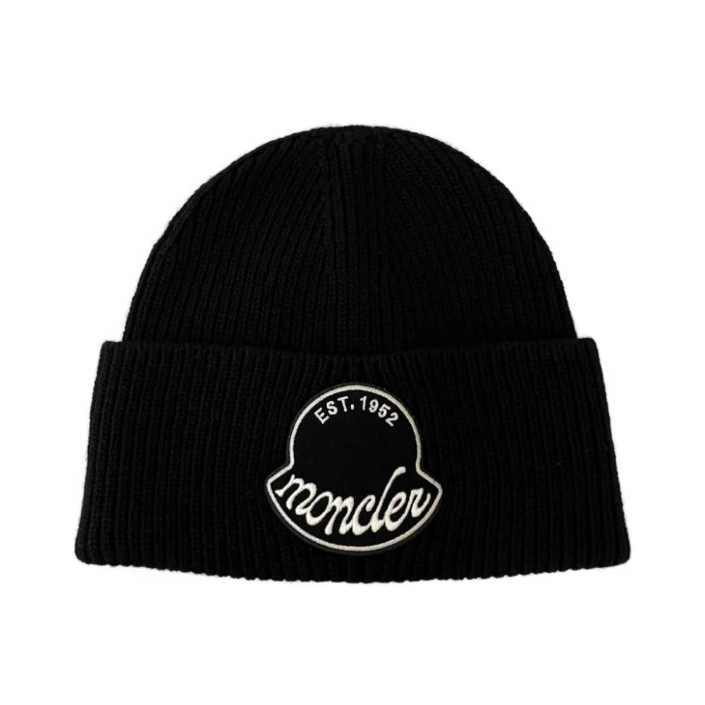 Moncler Men's Black Accessories, One Size, Wool Winter Hat