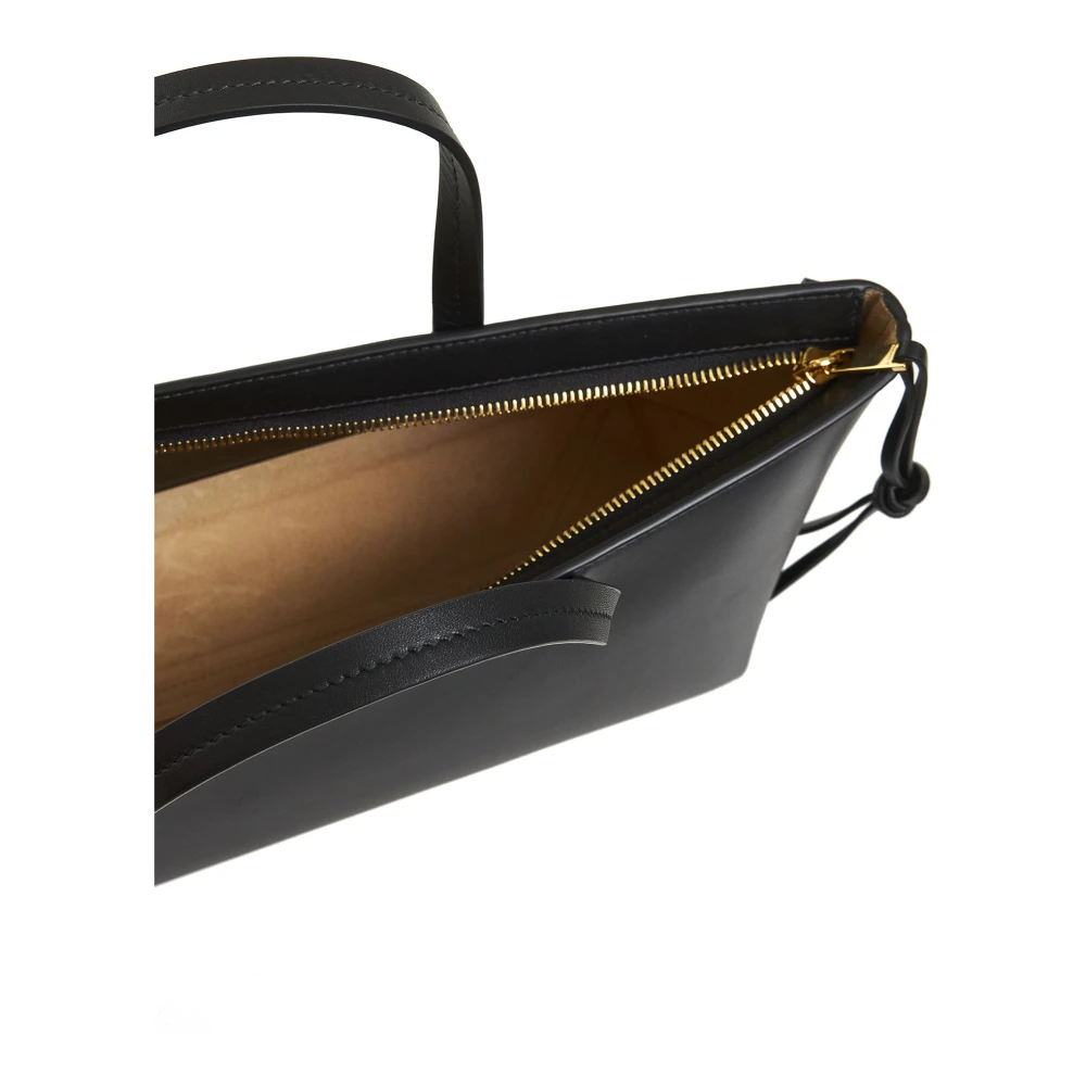 Jil Sander Zwarte Leren Zegelzak Black Dames