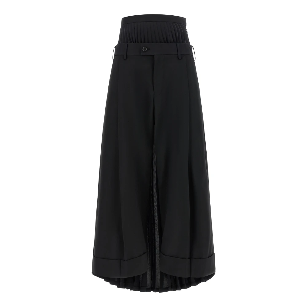 Junya Watanabe Black Wide Trousers, Female, M, Pleated Trousers