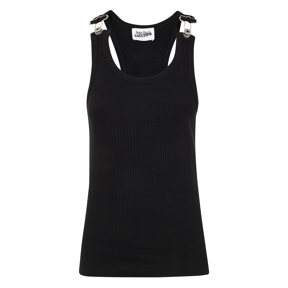 Jean Paul Gaultier Geribbelde tanktop met gespen Black Dames
