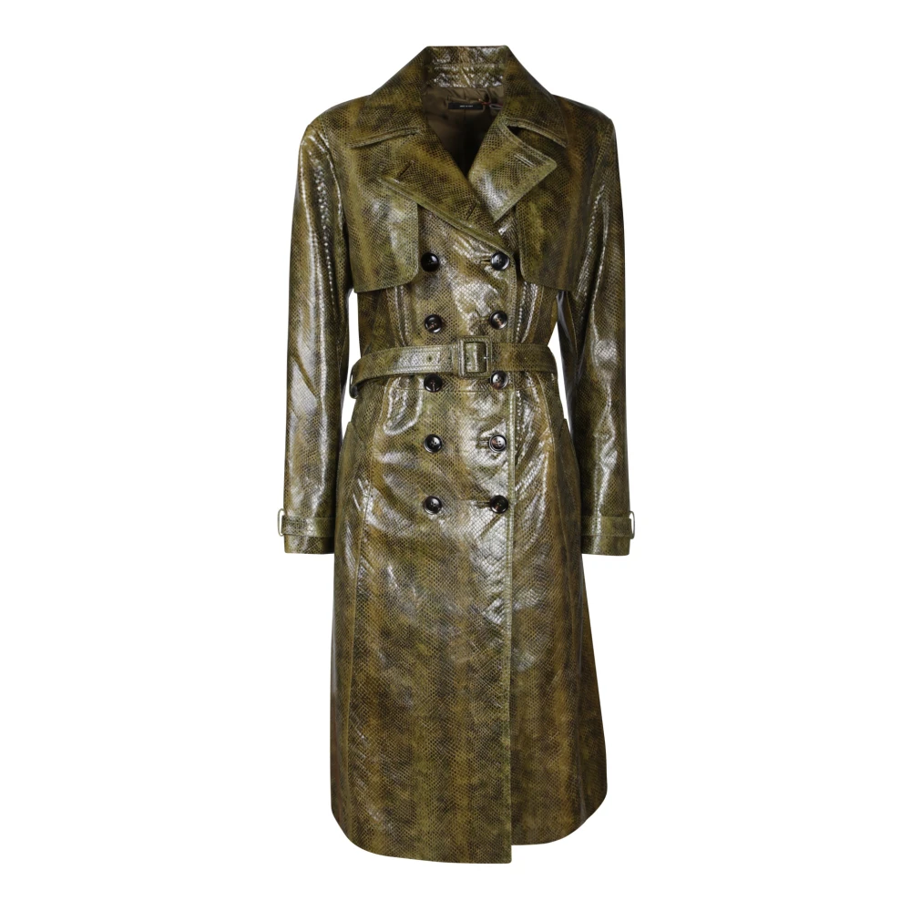 Tom Ford Groene Python Leren Trenchcoat Green Dames