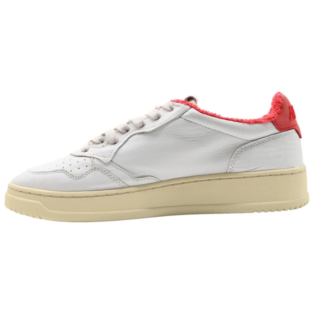Autry Lage herensneakers in Goat Spo Wht Red White Dames