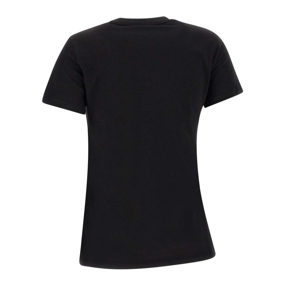 Liu Jo Zwarte Katoenen T-shirt met Strass Black Dames