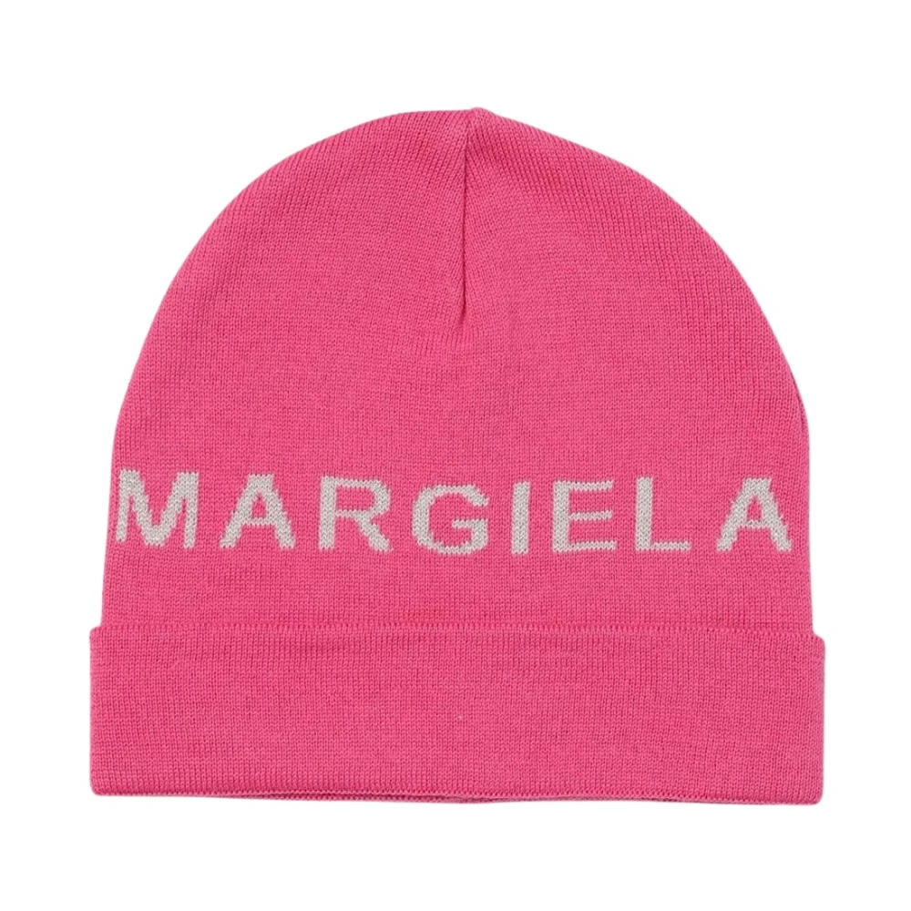 Mm6 Maison Margiela Unisex Pink Cozy Knit Beanie Hat