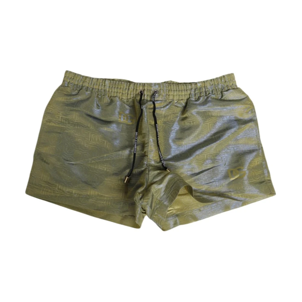 Dolce & Gabbana , Beachwear, Male, Green, S, Swim Top Floral Print