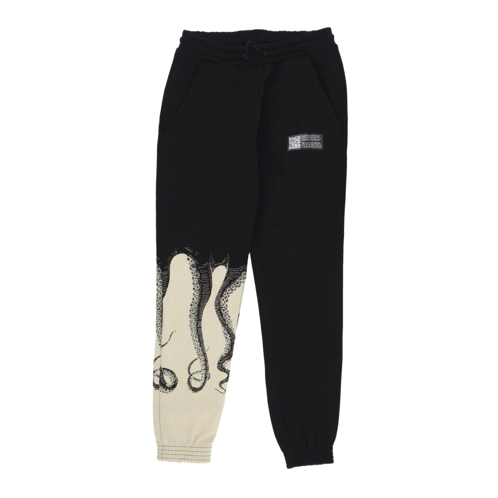Octopus Men's Black Fleece Side Joggers - Sweatpants - Xl - Trousers