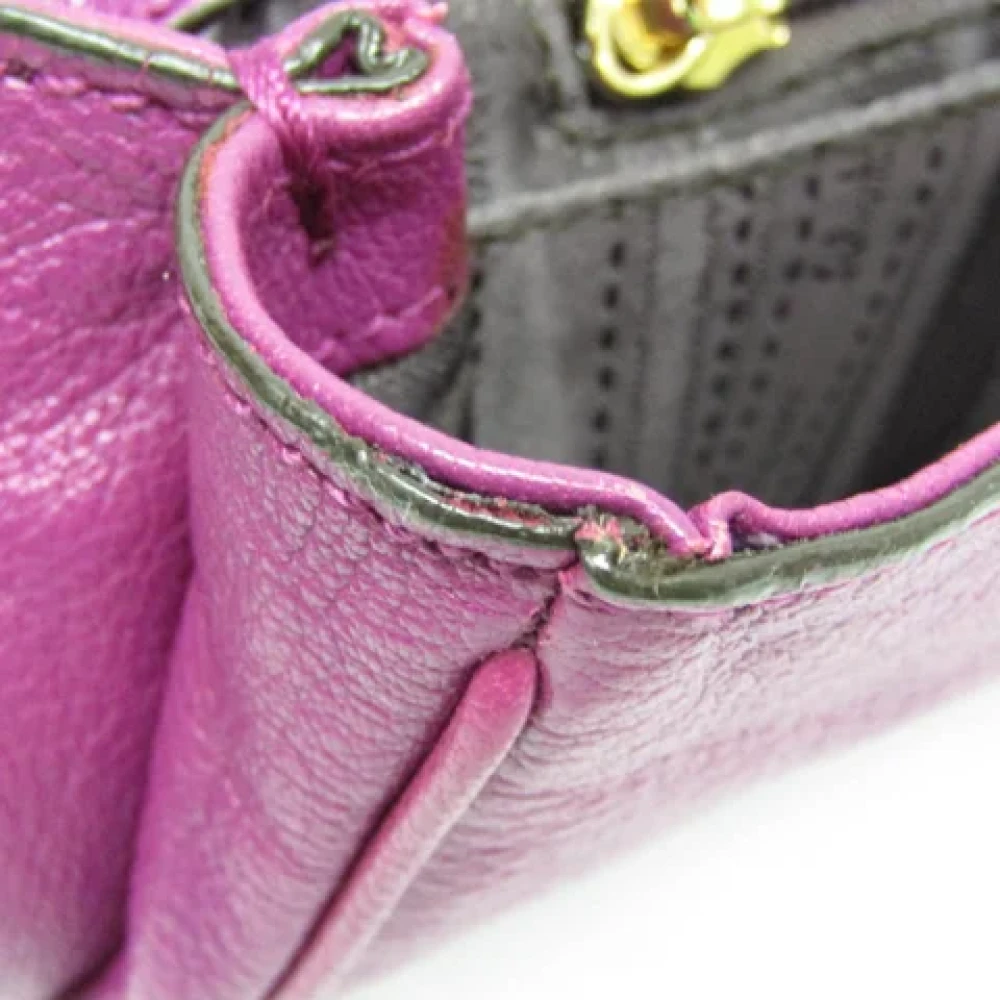 Salvatore Ferragamo Pre-owned Leather shoulder-bags Purple Dames