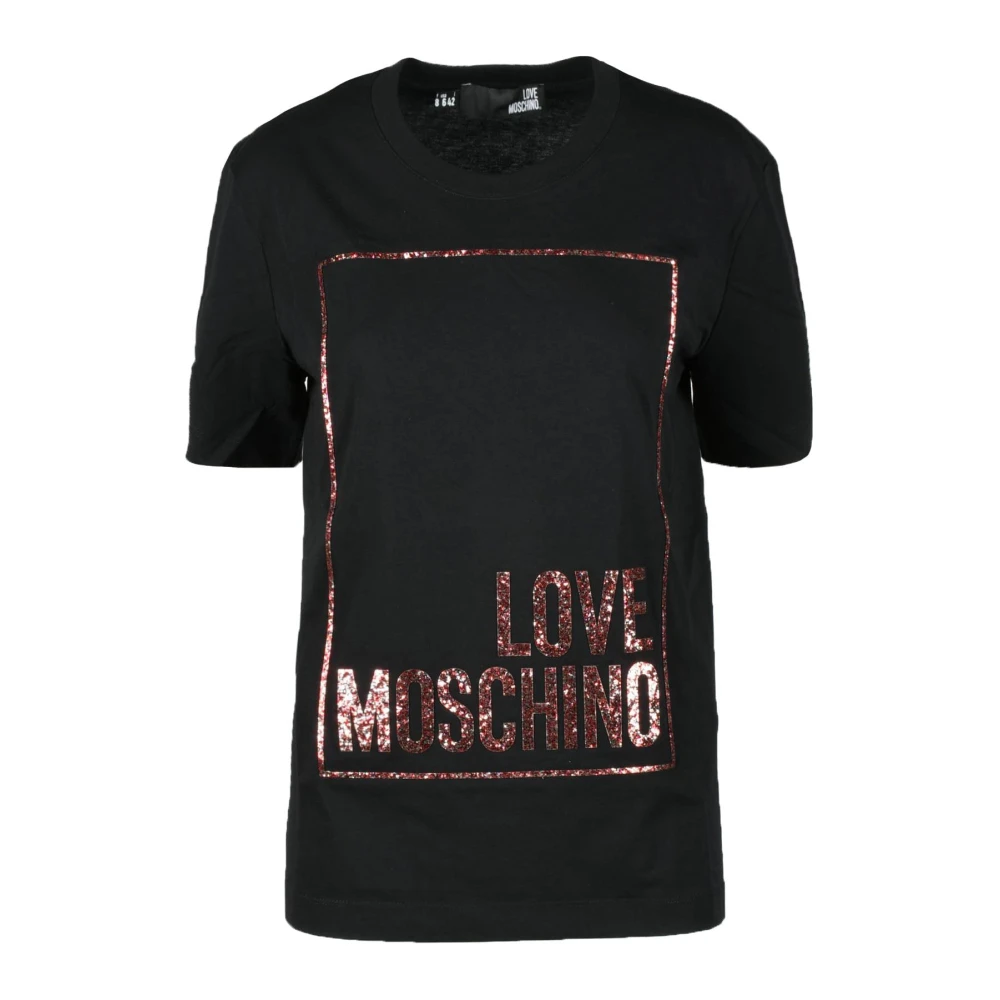 Love Moschino Katoenen T-shirt met Stijlvol Ontwerp Black Dames