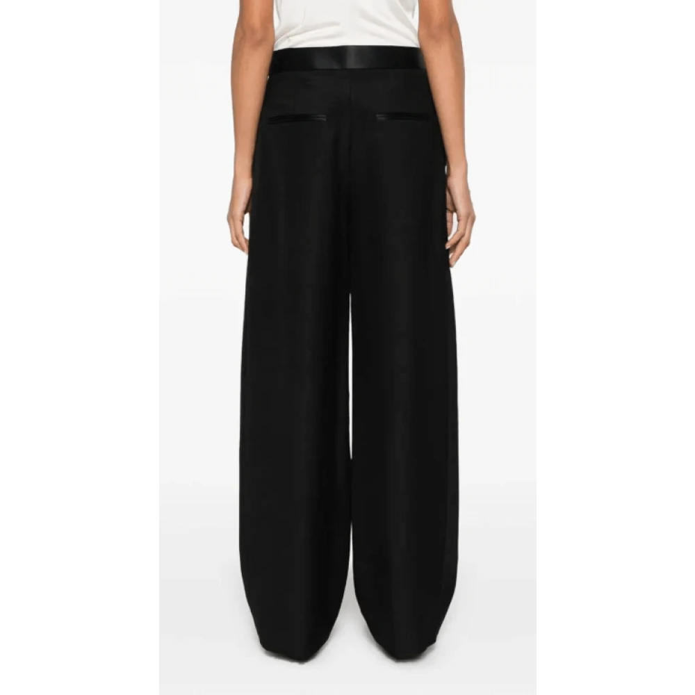 Khaite Zwarte marinebroek met satijnen afwerking Black Dames