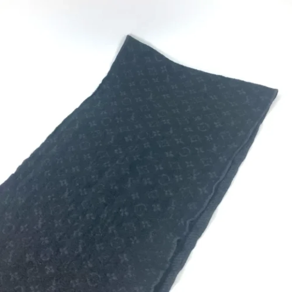 Louis Vuitton Vintage Pre-owned Wool scarves Black Dames