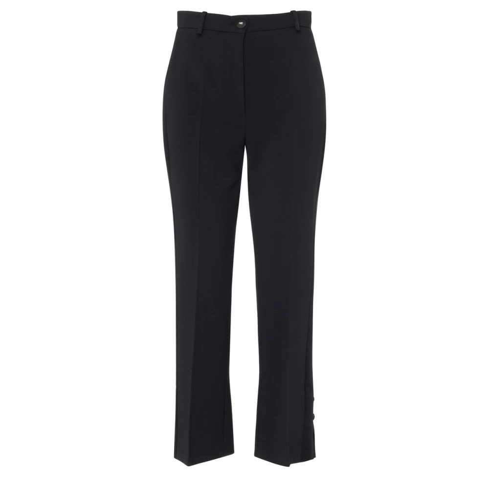 Elisabetta Franchi Zwarte Broek Pa08651E2-110 Black Dames
