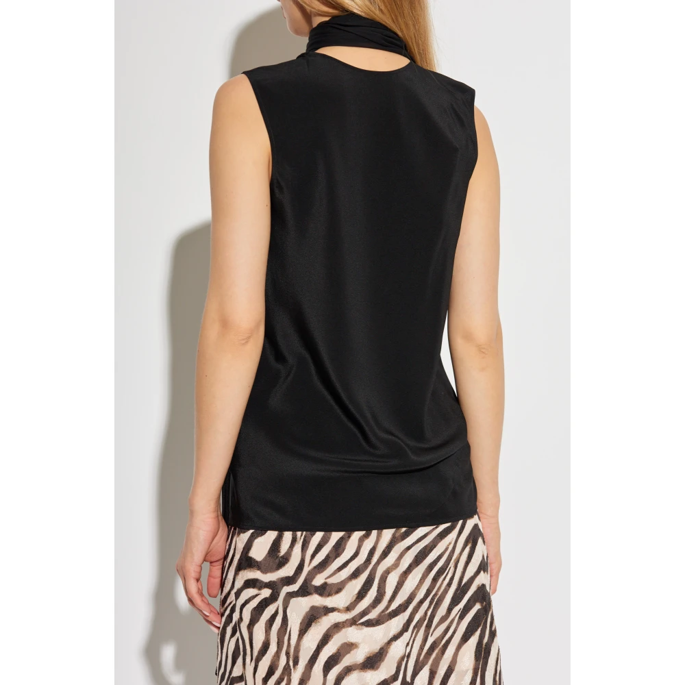 Helmut Lang Tie-Up Top Black Dames