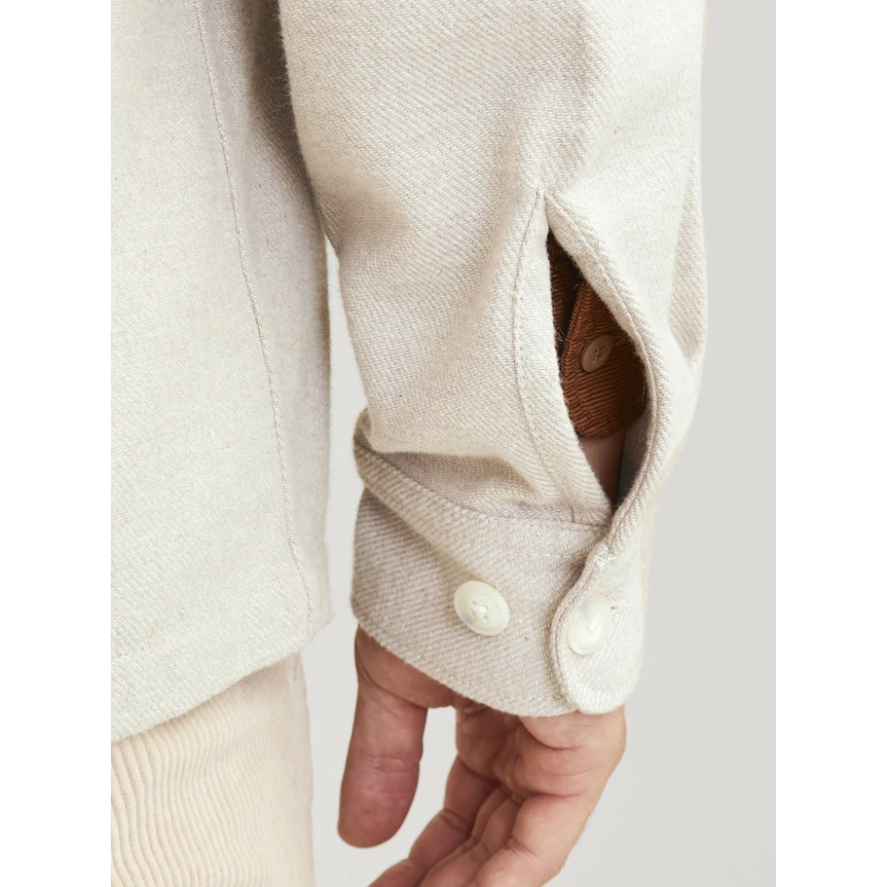 jack & jones Zomer Zand Overshirt Melange Solid Shirt Beige Heren