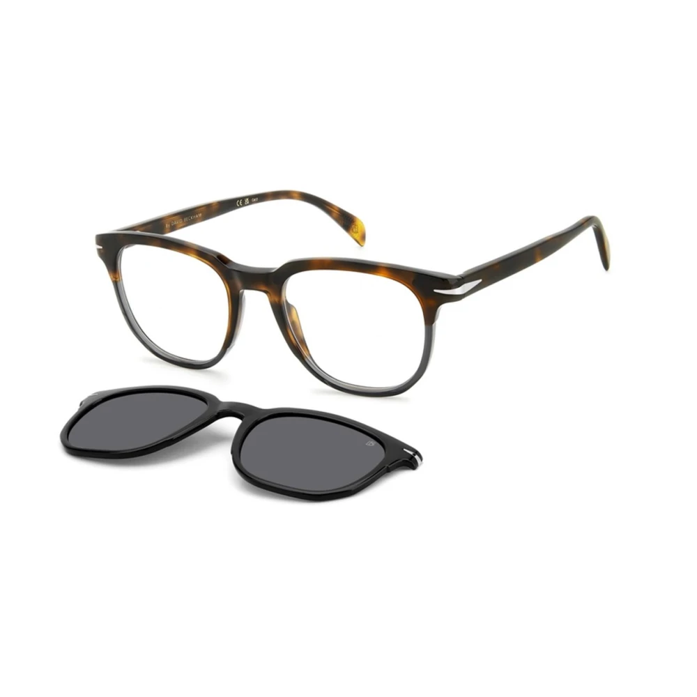 Eyewear By David Beckham Men's Brown Premium Opt + Clip-On Glasses