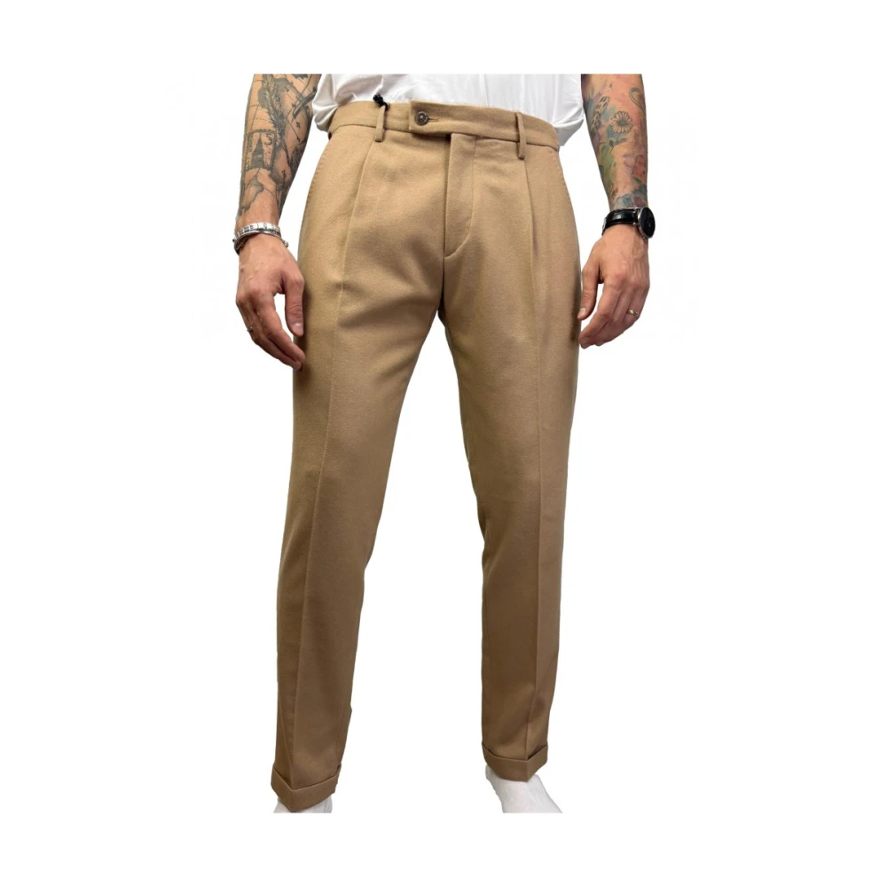 Michael Coal Beige Wol Pantalone Beige Heren