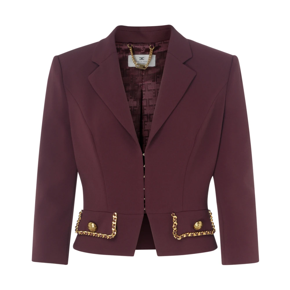 Elisabetta Franchi Rode Jas met Stijl Git8546E2-Cg3 Red Dames