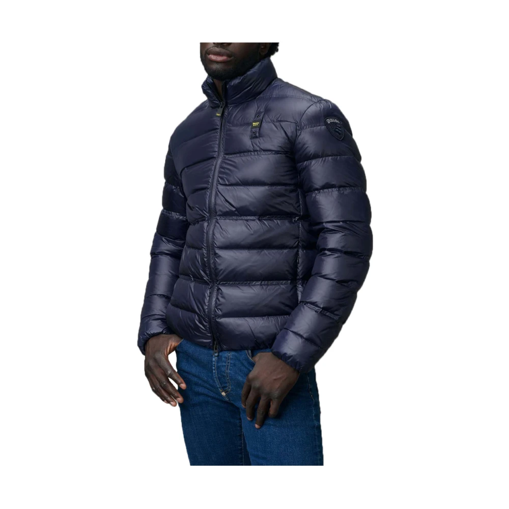 Blauer Winterjas met Capuchon en Rits Blue Heren