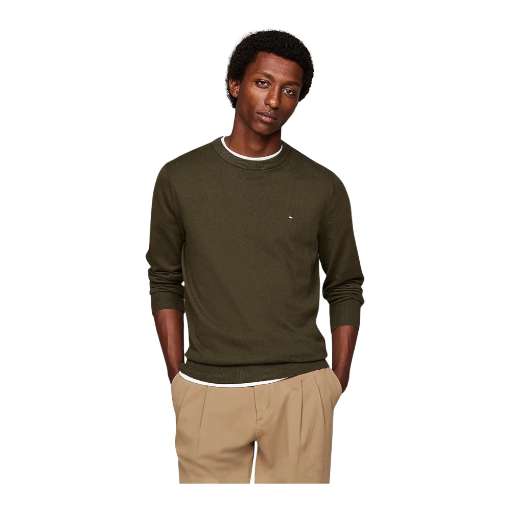 Tommy Hilfiger Militair Groene Gebreide Trui Green Heren