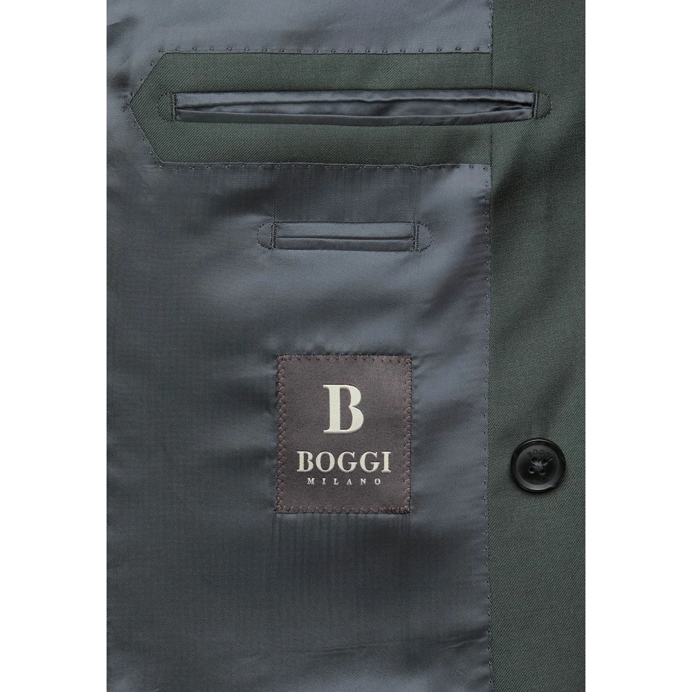 Boggi Milano Dubbelrijig Pak Green Heren