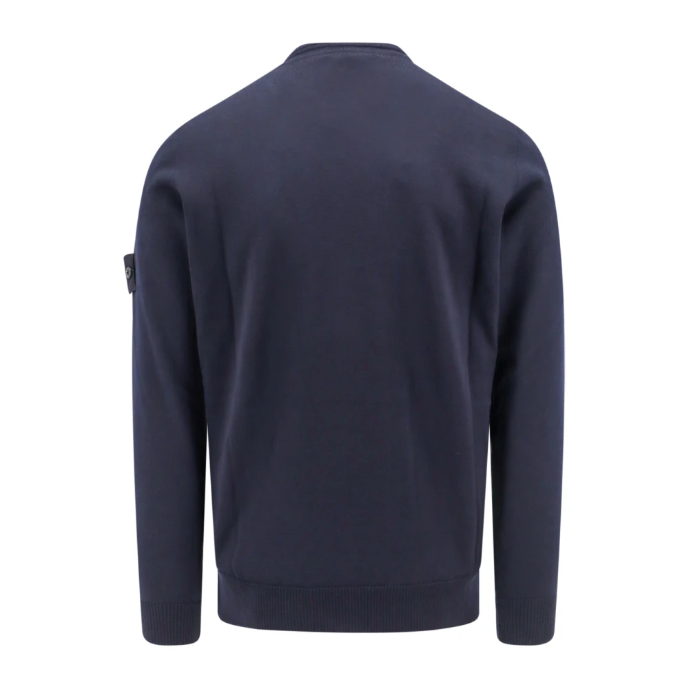 Stone Island Blauwe Crew Neck Sweater Aw24 Blue Heren