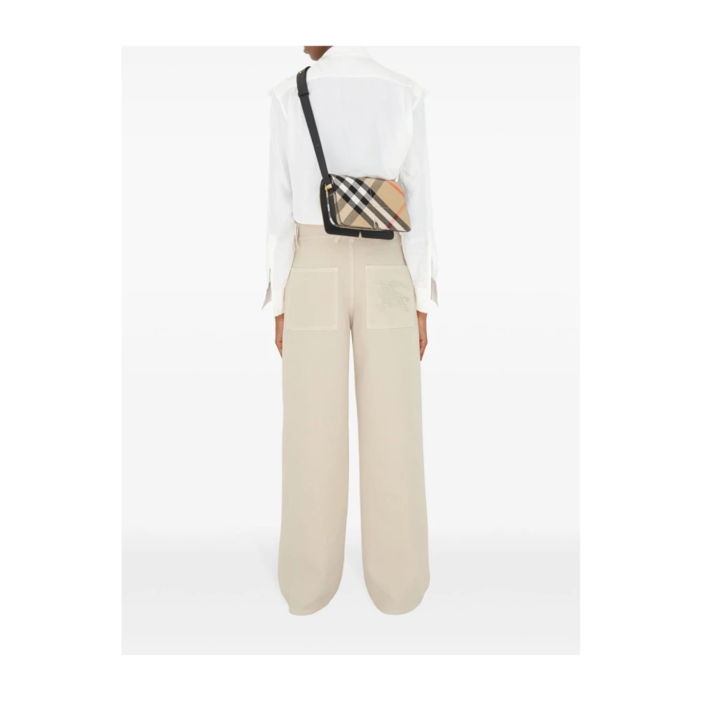 Burberry Geruite Patroon Schoudertas Beige Dames