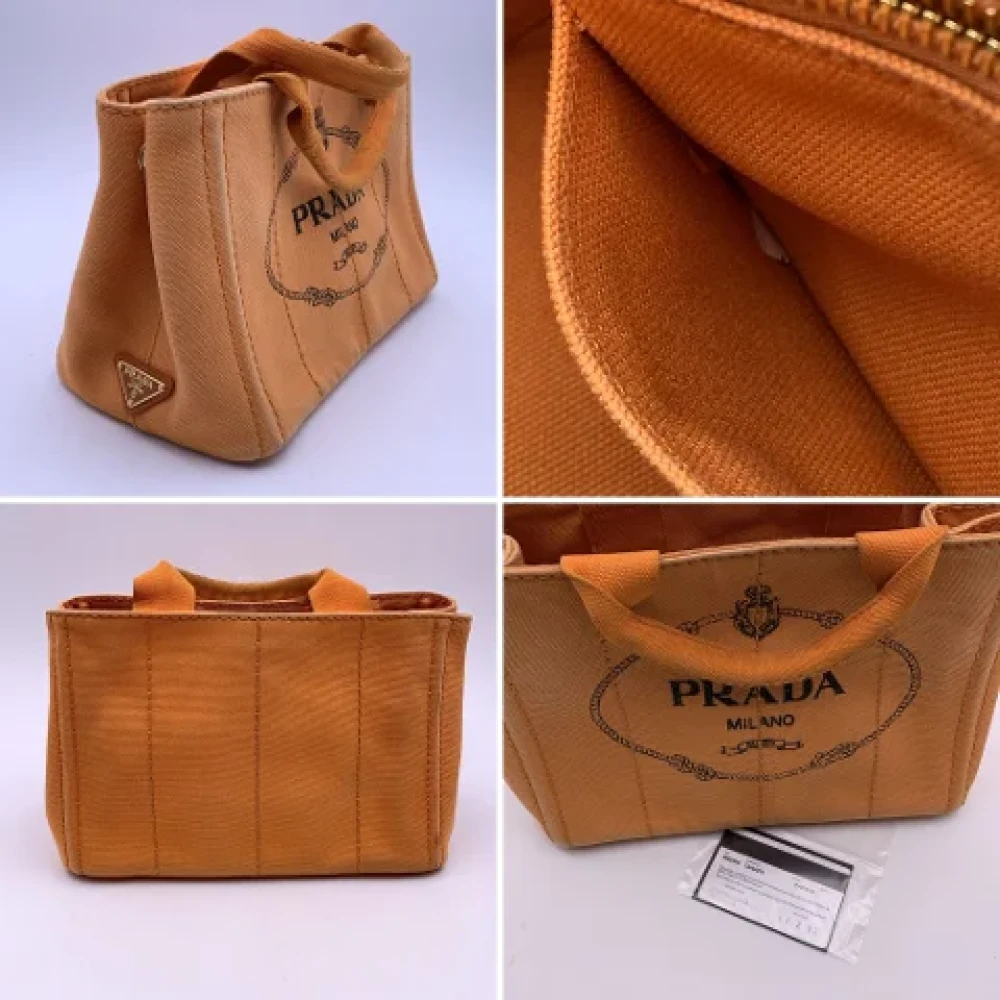 Prada Vintage Pre-owned Canvas prada-bags Orange Dames