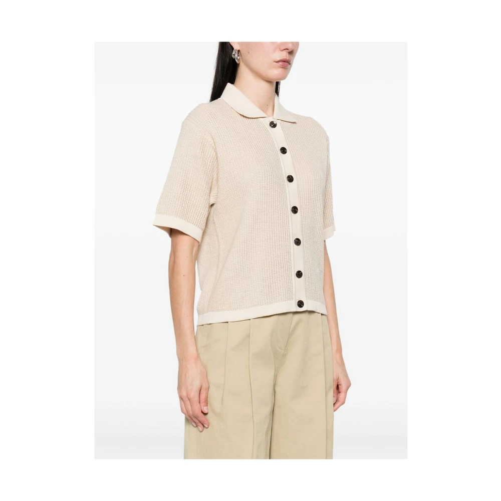 Soeur Ecru Vest Korte Mouwen Beige Dames