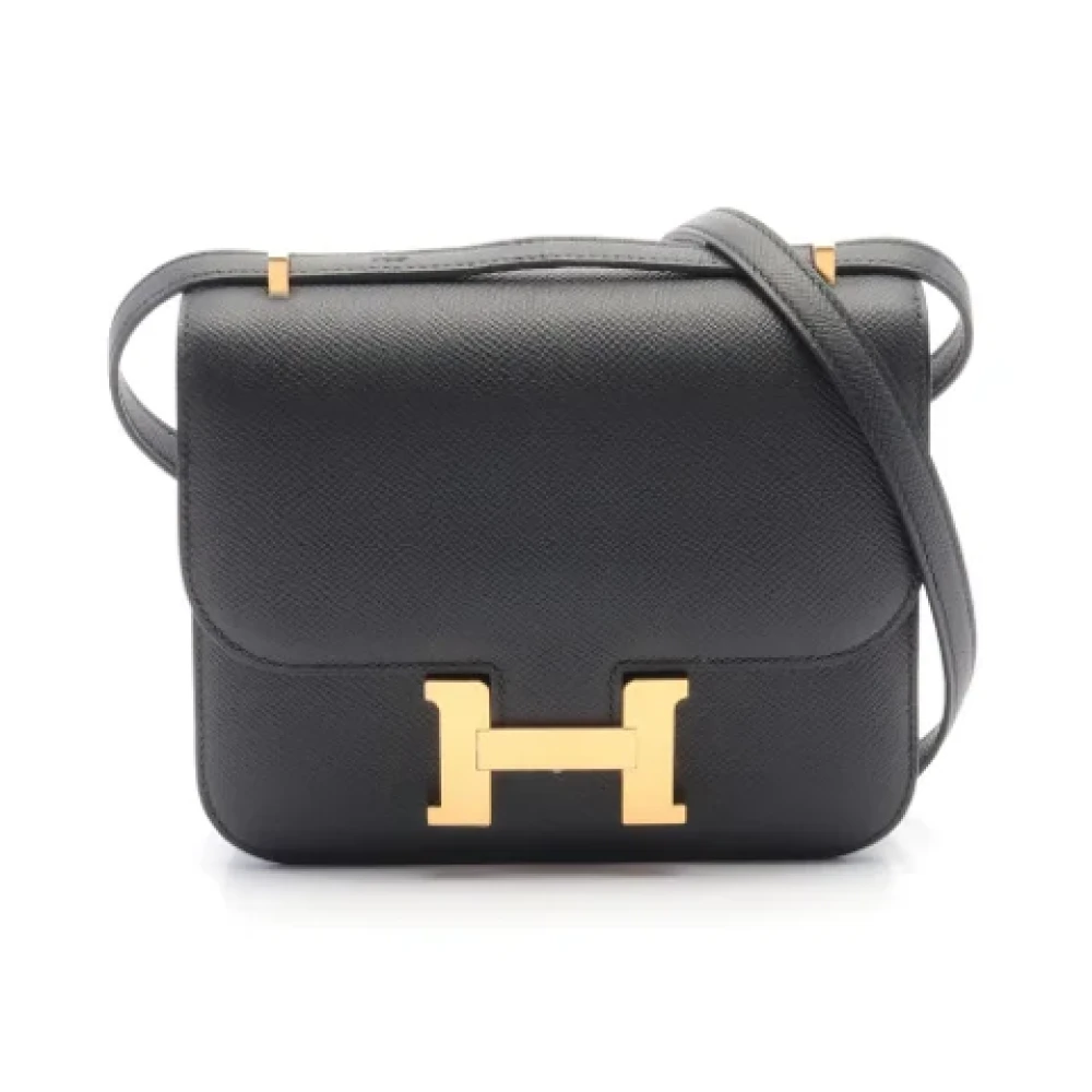 Hermès Vintage Pre-owned Leather shoulder-bags Black Dames