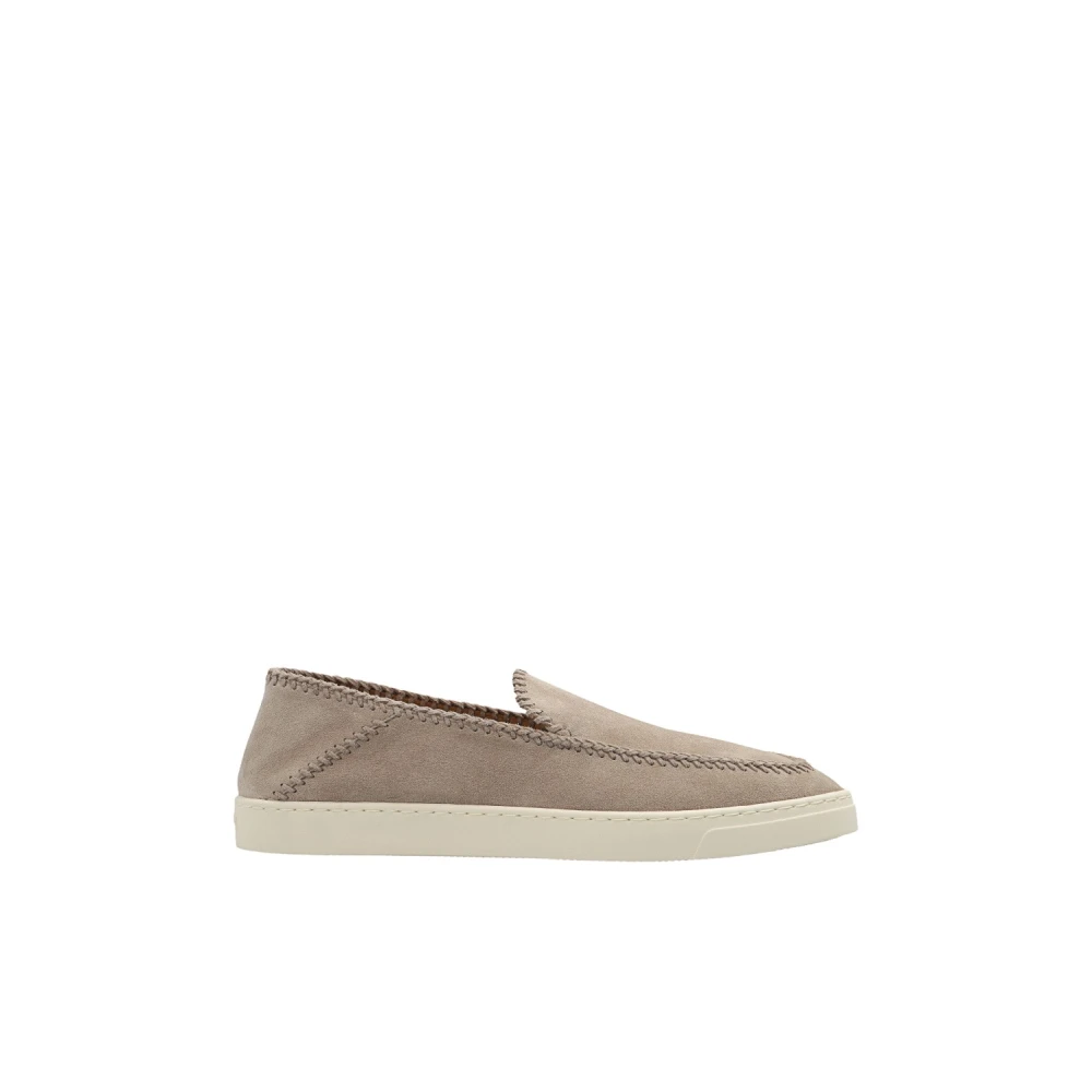 Giorgio Armani Suede slip-on sneakers Beige Heren