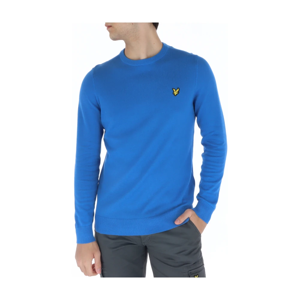 Lyle & Scott Klassieke Katoenen Gebreide Trui Blue Heren