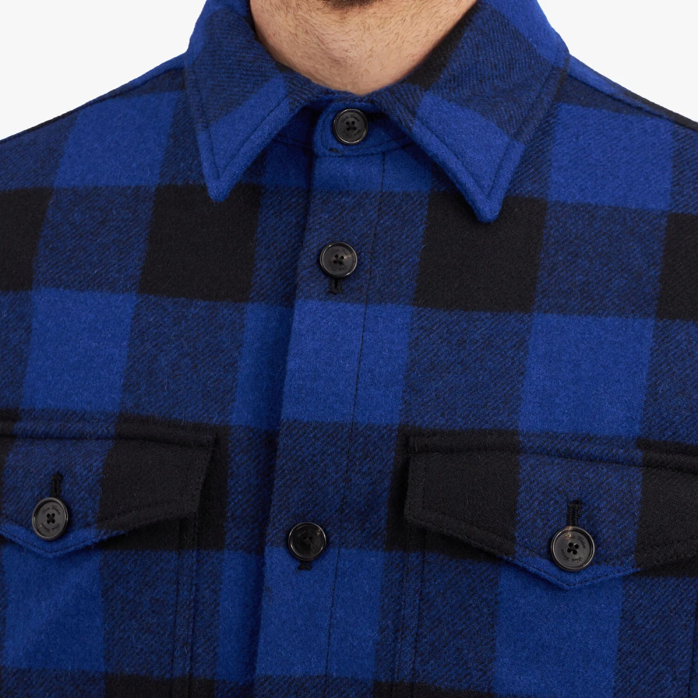 Brooks Brothers Wolle Overshirt Jas Blue Heren