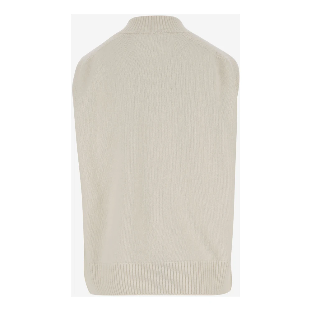 Sa Su Phi Witte Cropped Mouwloze Vest met Rits White Dames