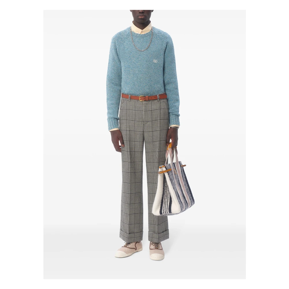 Valentino Garavani Blauwe Crew Neck Sweater Blue Heren