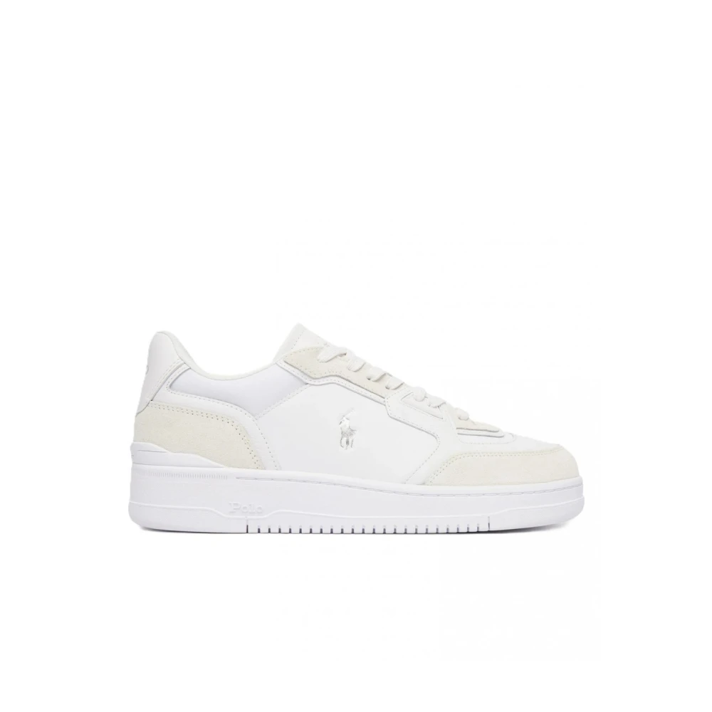 Polo Ralph Lauren Open Masters Leather-Suede Sneaker Heren Schoenen Wit