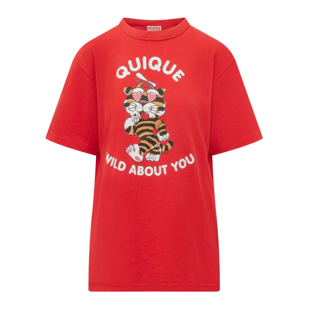 Kenzo Herr Röd Toppar Xl, Bomull, Cartoon T-Shirt