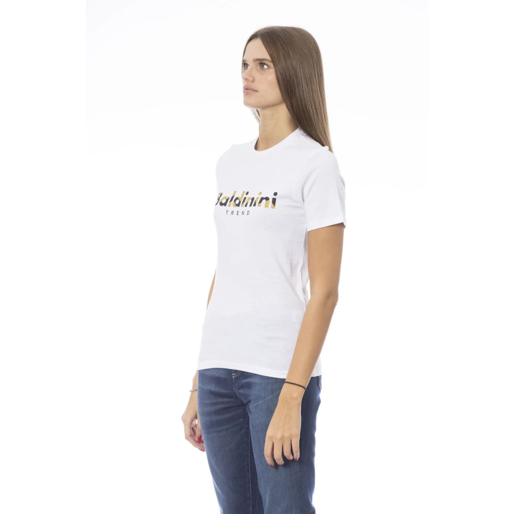 Baldinini Trendy T-shirt met voorprint White Dames