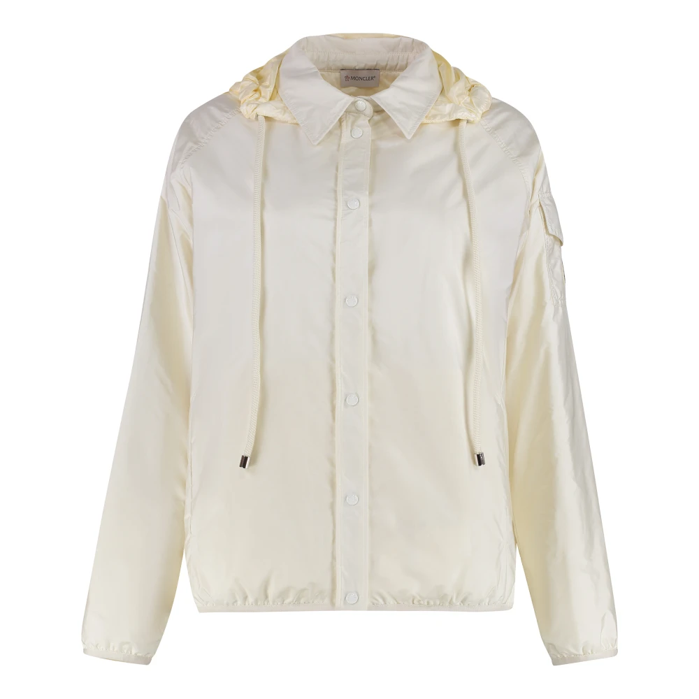 Moncler Women's Beige Down Jackets, S, Techno Fabric Padded Jacket