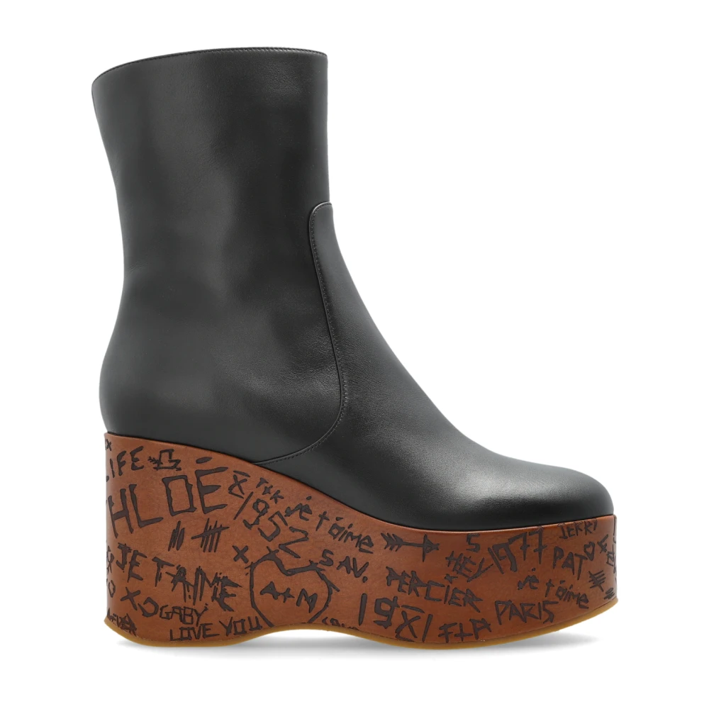 Chloé Women's Black Maxime Wedge Ankle Boots, Wedges, 7 Uk, Shoes