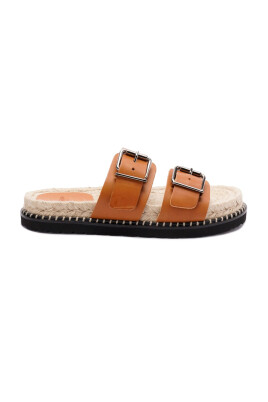 caramel-brown-double-strap-flat-shoes