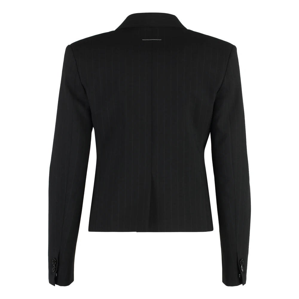 MM6 Maison Margiela Pin-striped Blazer met reverskraag Black Dames
