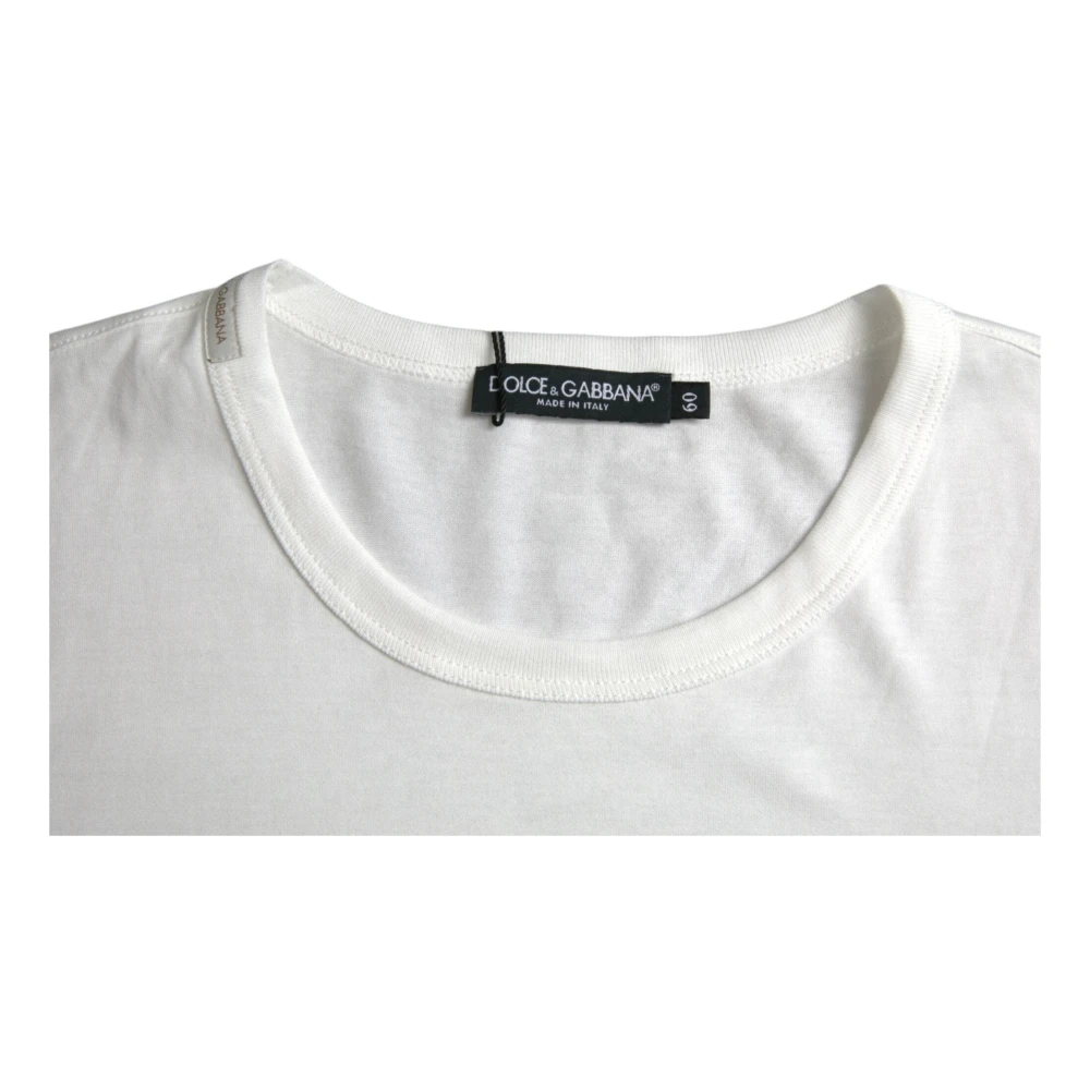Dolce & Gabbana Wit geëmbosseerd logo T-shirt White Heren