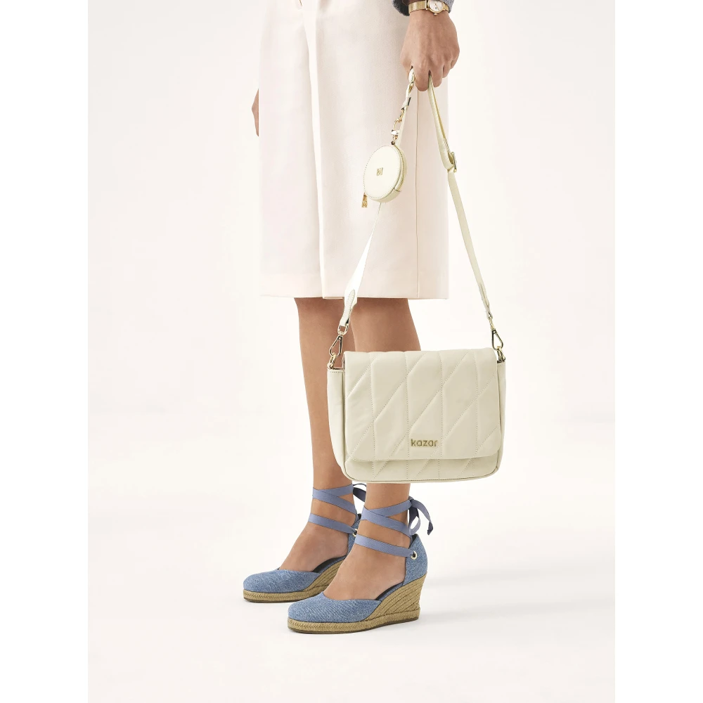 Kazar Kleine handtas met textielband en portemonnee Beige Dames