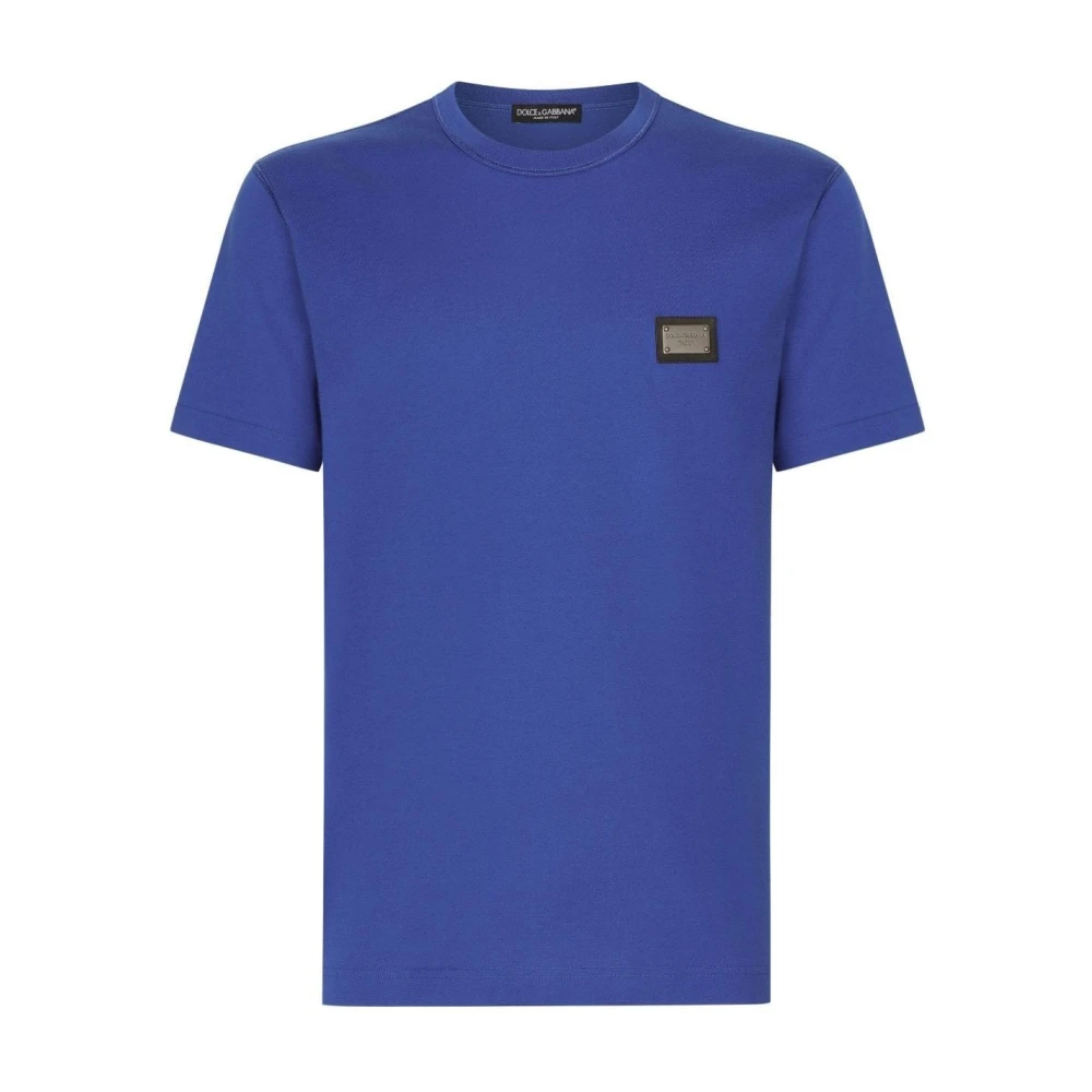Dolce & Gabbana Handtekening Plaque T-shirt Blue Heren