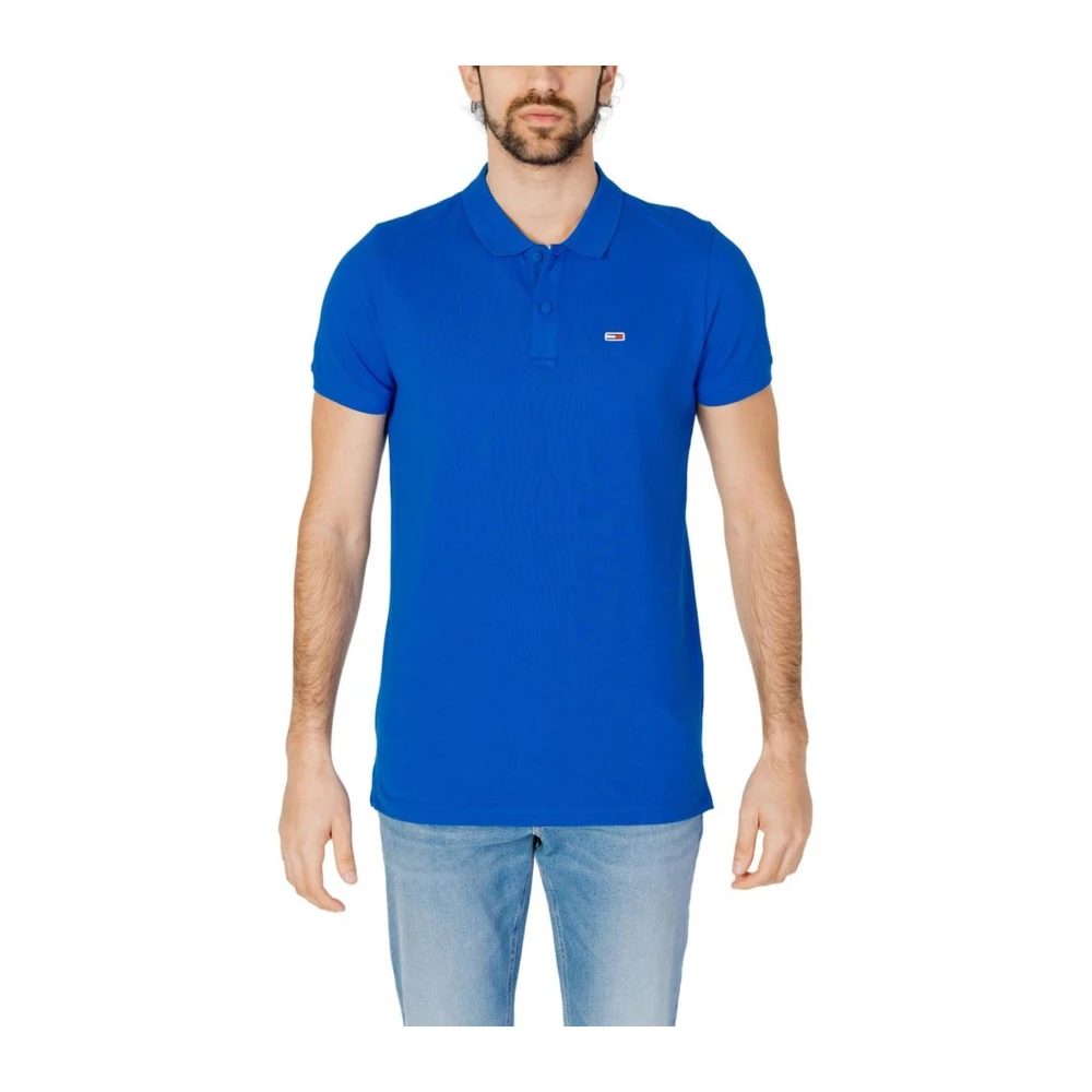 Tommy Jeans Blauw Katoenen Poloshirt voor Mannen Blue Heren