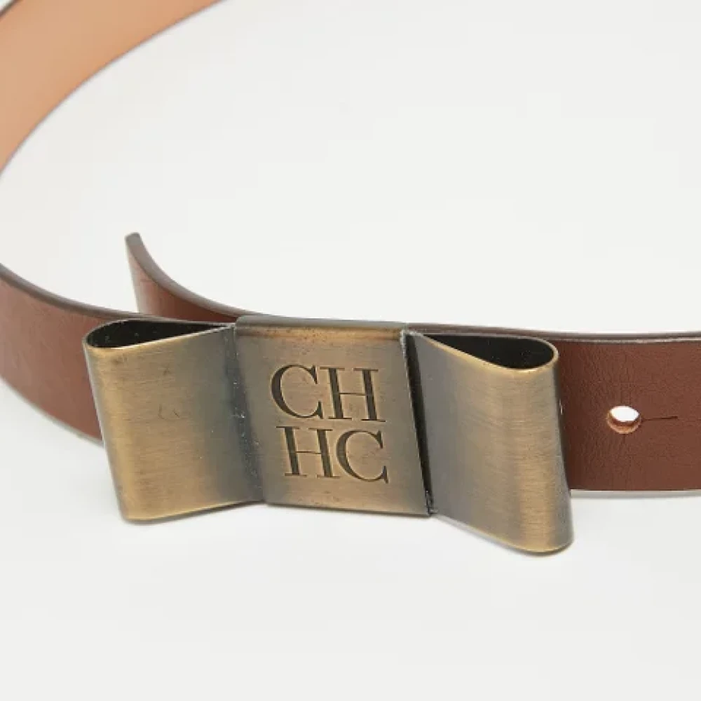 Carolina Herrera Pre-owned Leather belts Brown Dames