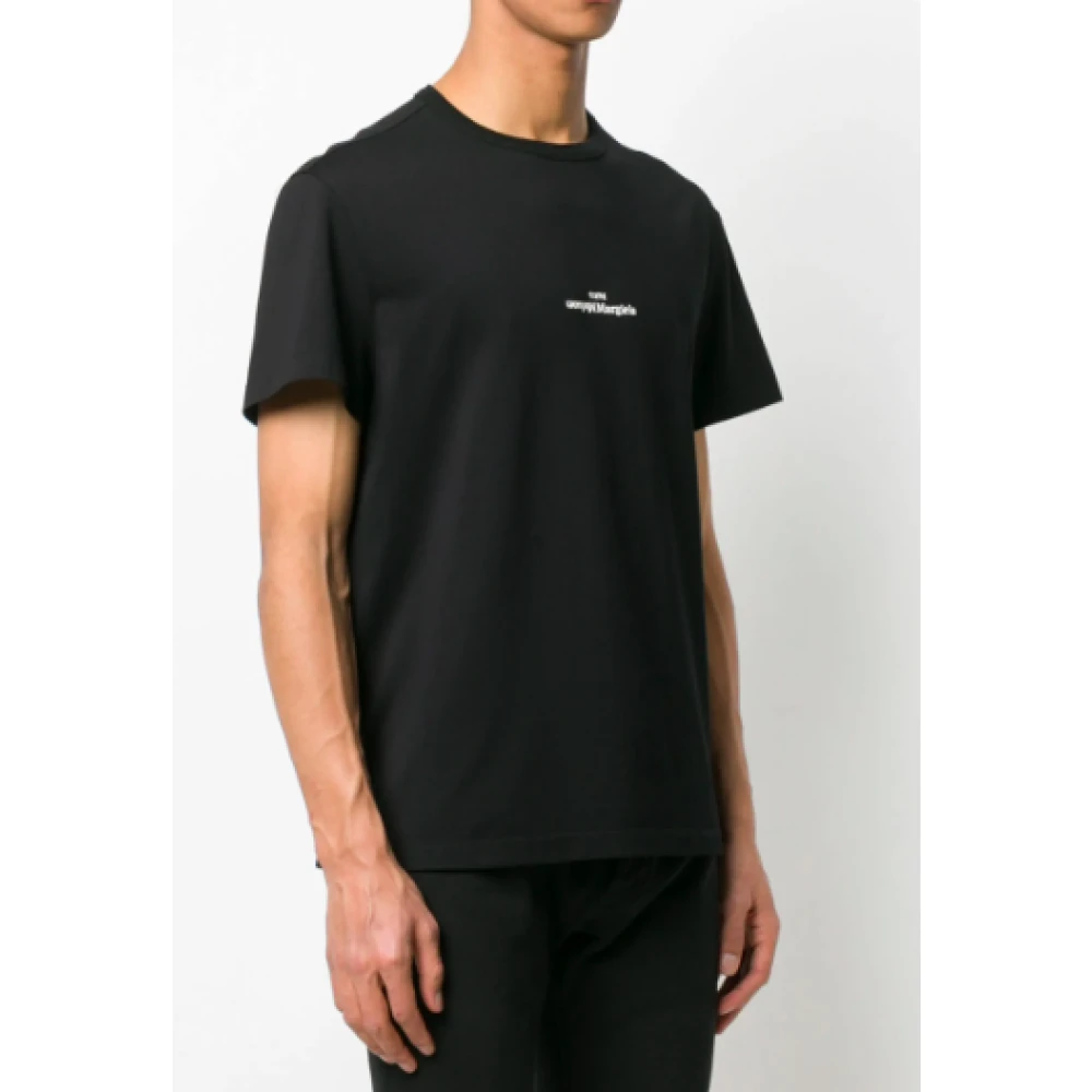 Maison Margiela Zwart Logo T-shirt Black Heren