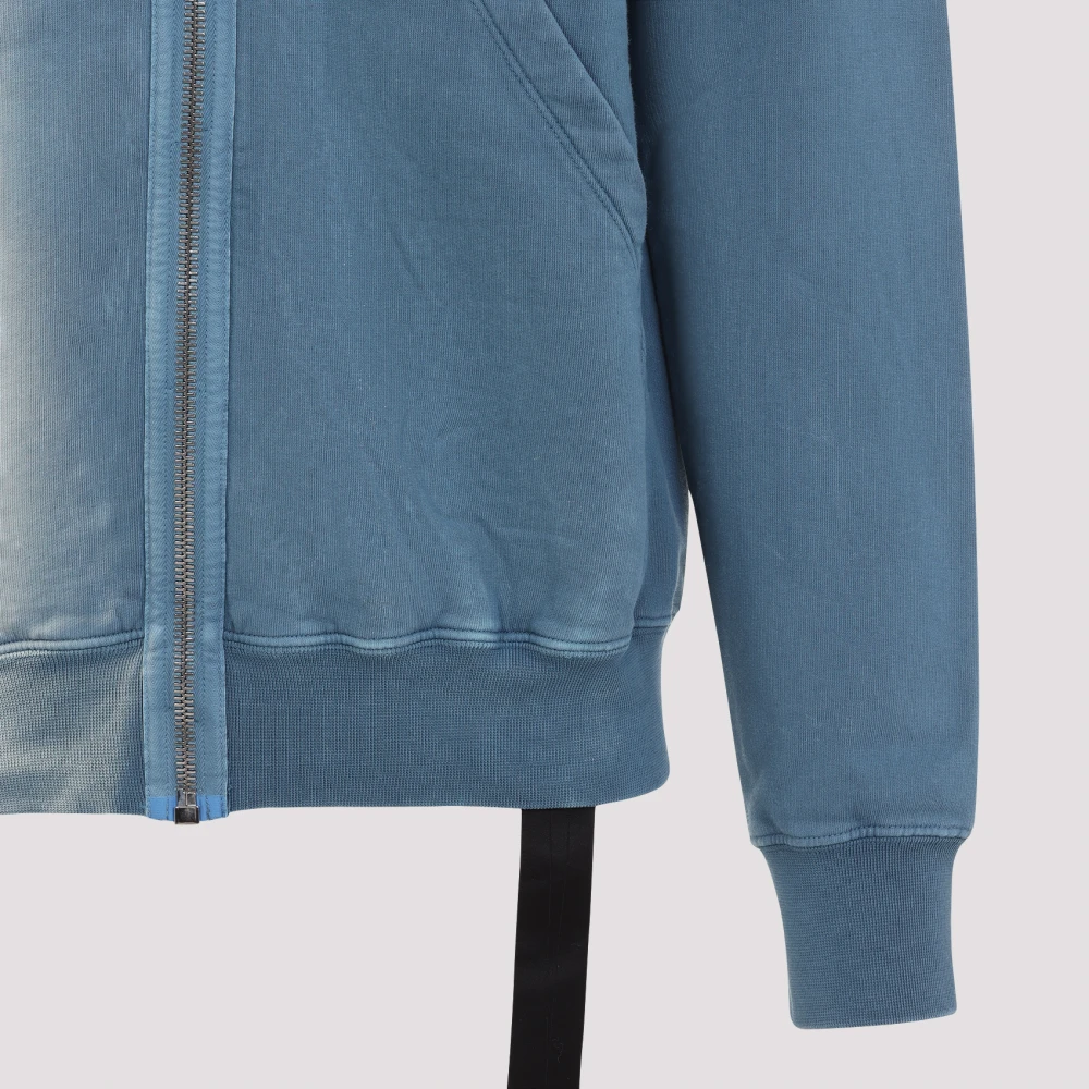 Rick Owens Gimp Zip Hoodie Blue Heren
